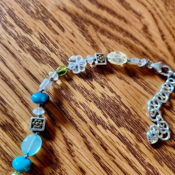 BRIGHTON "American Hero" Silver, Gold, Semi Precious Beaded Necklace BOHEMIAN! - Picture 7 of 13